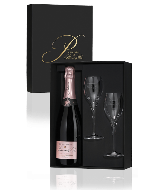 Champagne Palmer Rose Solera (0,75l) díszdobozban 2 pohárral